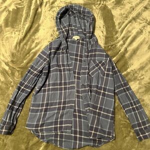 Plaid Long Sleeve Hooded Tee